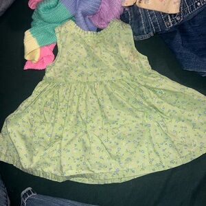 Charming Lime Floral Kids Dress
